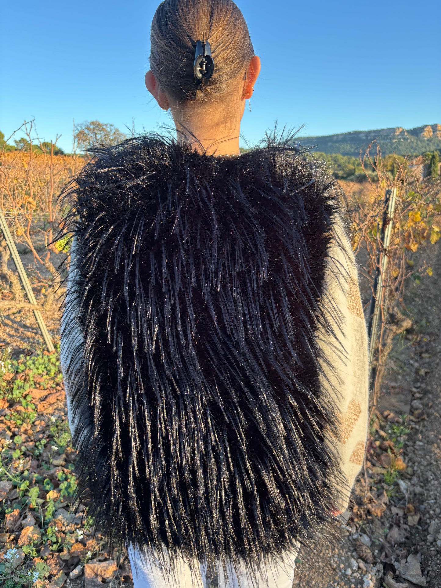 Veste Fourrure Plume