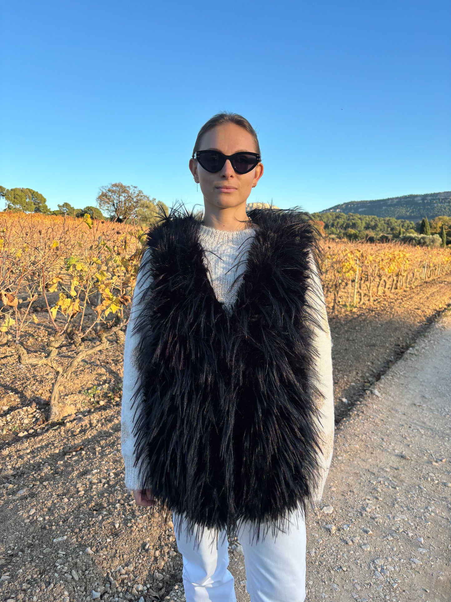 Veste Fourrure Plume