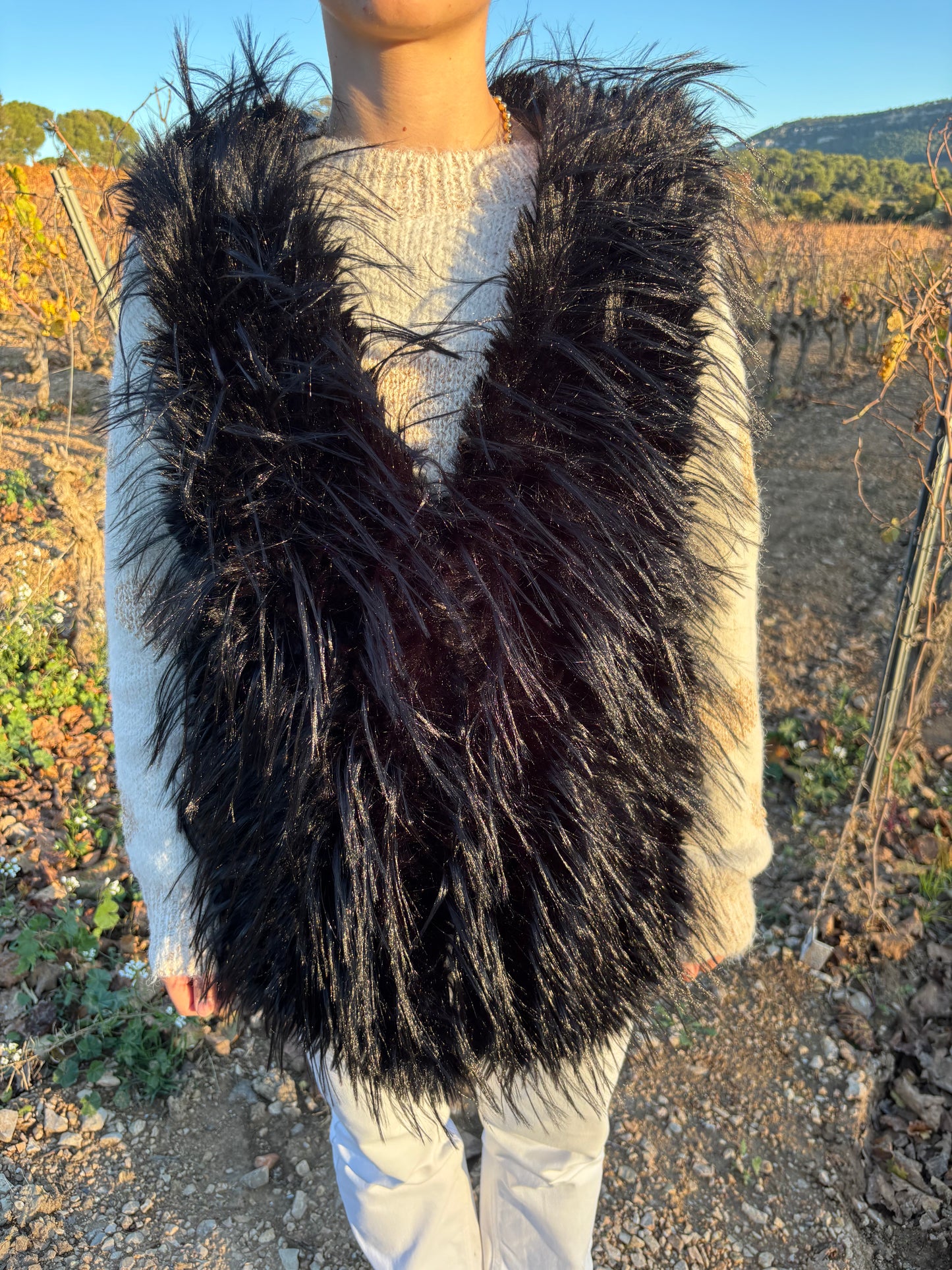 Veste Fourrure Plume